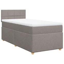 Vidaxl Box spring postelja z vzmetnico taupe 90x200 cm blago