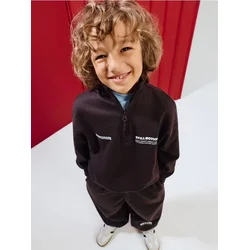 Sinsay - Trenerka half-zip sa natpisom - tamno braon