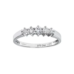DIAMANT LETERNEL Prstan Eternity-Ring aus 375 Weißgold mit 0.25 Karat Diamant srebrna