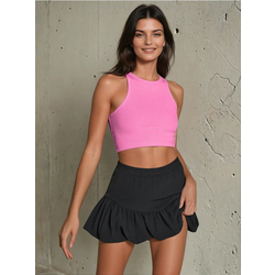 Sinsay - Rebrasti crop top - roze