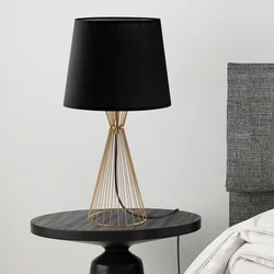 Opviq Stona lampa Telis-5381, 28x28x55 cm, IP20, Crno-zlatne boje
