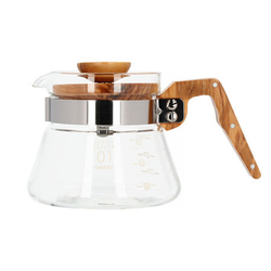 Hario Posuda za služenje kafe i čaja Server Olive Wood, 600 ml, Providna