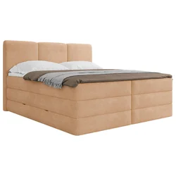 MID.YOU POSTELJA BOXSPRING 160 cm  x 200 cm , les, tekstil, leseni material terakota
