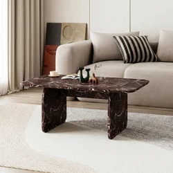 Hanah Home klub sto Pietra, 100 cm, crveni mermer