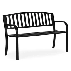 MULTIGARDEN Metalna baštenska klupa 120×50 cm sa naslonom/ crna -