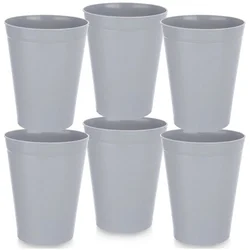 Northix Komplet plastičnih skodelic, sivih, 300 ml, 6 kosov