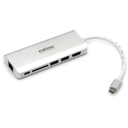 ROLINE Priklopna postaja ROLINE USB Type C\, HDMI 4K\, USB 3.0 / USB 3.2 Gen 1\, SD/MicroSD\, G Roline USB 2.0 adapter  12.02.1037, (20426600)
