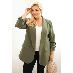 Kesi Włoski Plus Size elegant womens blazer khaki