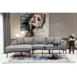 Atelier del Sofa Ugaona garnitura Leo 90x65x255cm Siva