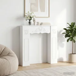 Okvir za kamin Bijela 102 x 20 x 102 cm Konstruirano drvo