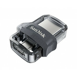 MICRO USB and amp; USB disk SANDISK 32GB ULTRA DUAL, 3.0, srebrno-črn, drsni priključek (SDDD3-032G-G46)