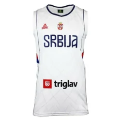 PEAK košarkaški navijački dres Srbija beli, okrugli izrez
