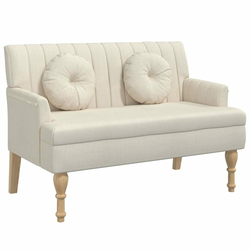 Klupa s jastucima 113 x 64,5 x 75,5 cm platnena