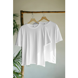 Trendyol White-White Oversize 2 Pack Basic 100% Cotton T-Shirt