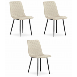 Brandless Stol TURIN - bež žamet x 3, (22044524)