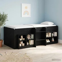 Kreveta za visoko spavanje djece 2 pcs Crni hrast 98.5 x 200 cm