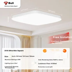 BULL Plafonska lampa LED X19, 55 W, Bela