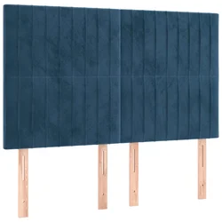 Krevet s oprugama i madracem tamnoplavi 140x190 cm baršunasti