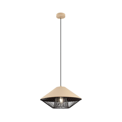 Redo 01-3007 - Luster na sajli GRILL 1xE27/42W/230V prečnik 39,6 cm crna/bež