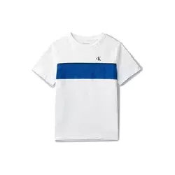 Calvin Klein Jeans Majica Panel Colorblock IB0IB02609 Bela Regular Fit