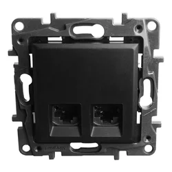 LEGRAND DVOJNA RAČUNALNIŠKA VTIČNICA RJ45 KAT.6 FTP OMREŽJE ČRNE
