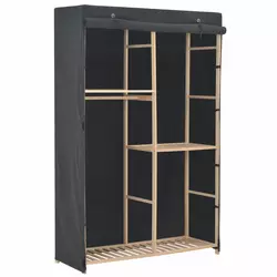 Den Garderobna omara 3-nadstropna 110x40x170 cm sivo blago