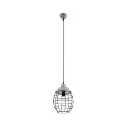 Eglo 79435 - Luster na sajli BAMPTON 1xE27/60W/230V siva/crna