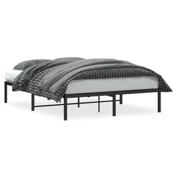 Vidaxl Kovinski posteljni okvir črn 135x190 cm