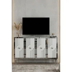 HANAH HOME Komoda Pega 120 White Silver