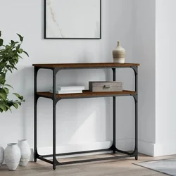 Konzolni stol smeđa boja hrasta 75x35,5x75 cm konstruirano drvo