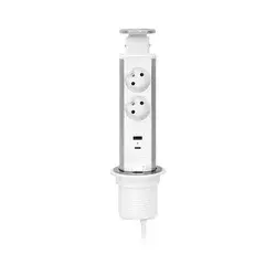 Priključni stub za stolnu ploču sa 2x230V + USB-A + USB-C