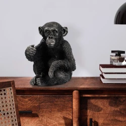 Aberto Design Dekorativna figura Monkey, 22 x 20 x 30 cm, Crna