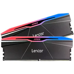 Lexar Ares 2.0 DDR5 6000 CL30 1.35V Memory with heatsink and RGB lighting,Dual pack, Black Color