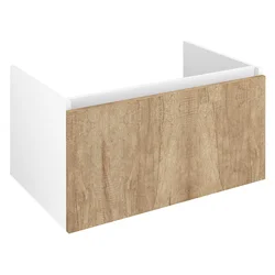 LOREA omarica za umivalnik 80x44x51,2cm, 1x predal, hrast alabama/bela mat - Rjava - 80x44x51,2 cm - Sapho - LOREA - 24 - MDF/laminat - 800 - 440 - 512 - 14
