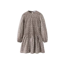 MANGO KIDS Obleka BOSQUE ecru / opal / čokolada / bela