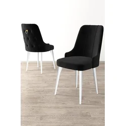 Hanah Home Set stolica Newa, 46x94x46 cm, 2 komada, Crno-bele