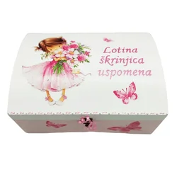 Kutija uspomena, unikatni poklon za krštenje ili rođendan djevojčice - 8. 25x35x17cm - 16710
