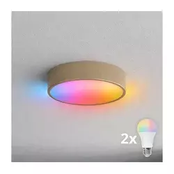 Brilagi-LED RGBW (prigušiva) plafonska svetiljka za kupatilo CLARE 2xE27/9W/230V IP54 Wi-Fi bež
