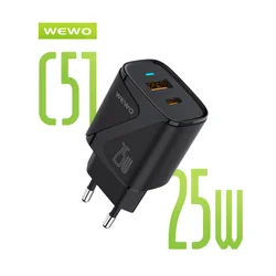 WEWO C51 SUPER FAST PD+US QC 25W/3A + TIP-C NA TIP-