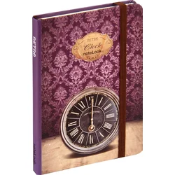 noteLook Notes A6 črte trde platnice, 100 listov, z elastiko, 79765, Retro ura