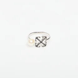 Prstan Off-White Ow Ring Silver/ Black 54