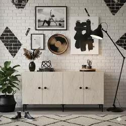 HANAH HOME Komoda Pella 150 White Travertine