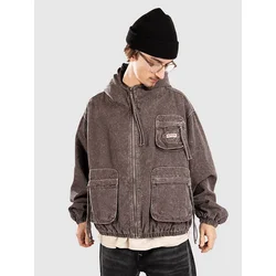 True Religion Big T Cinched Jacket brown acid wash