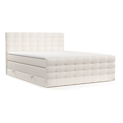 Kremno bela boxspring postelja s prostorom za shranjevanje 200x200 cm Blend – Maison de Reve