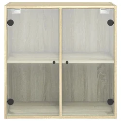 Zidni ormarić sa staklenim vratima boja hrasta 68x37x68,5 cm