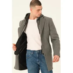PLT8376 DEWBERRY MENS COAT-DARK GREY