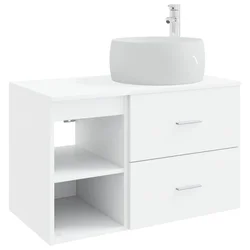 Set namještaja za kupaonicu 2 pcs Bijela Konstruirano drvo