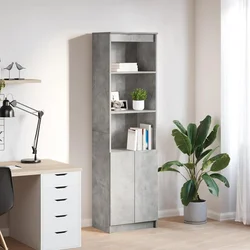 Visoka komoda siva betona 50x35x180 cm od konstruiranog drva