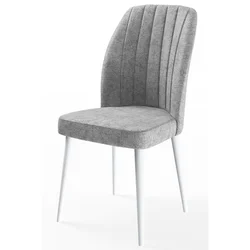 Hanah Home set trpezarijskih stolica Etra 6 kom, siva tkanina Jerry, bele drvene noge