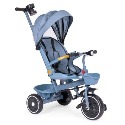 ECOTOYS Tricikl 2u1 sa rotirajućim sedištem i sklopivom tendom, Plavi